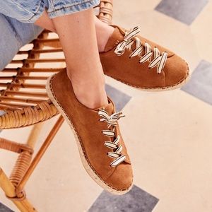 Sezane Brown Espadrilles with Cream Laces